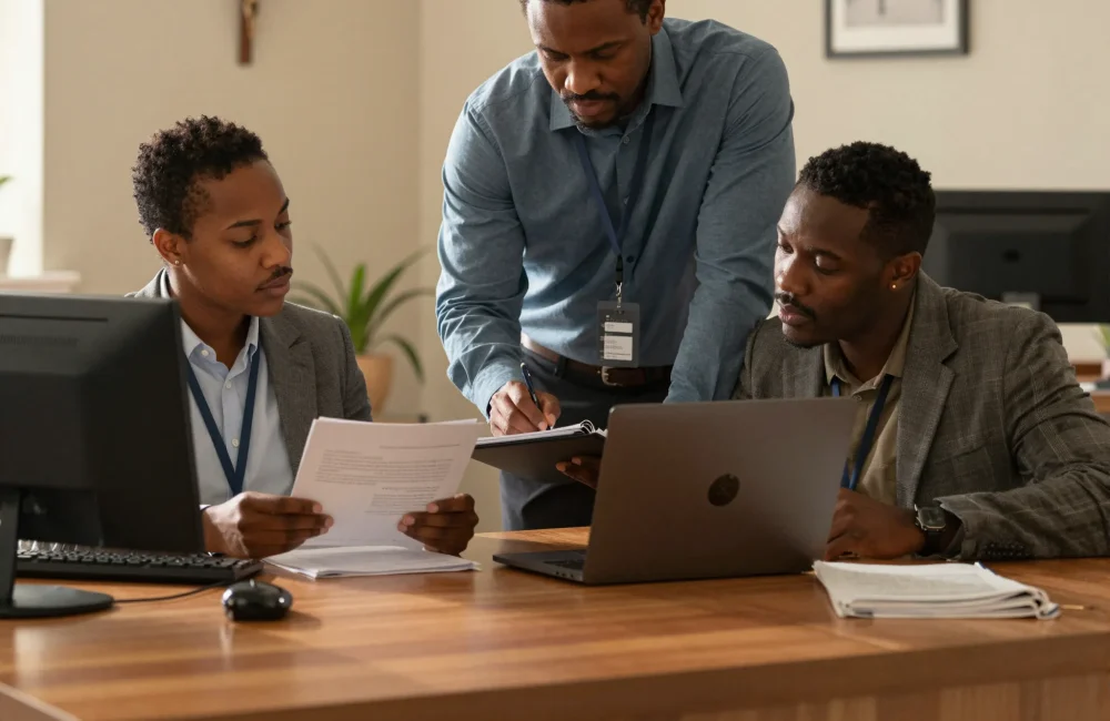 Way2izzy_Church_Office_with_3_black_american_staffs_03ff4e12-7fdf-4ccf-90af-850377957b00